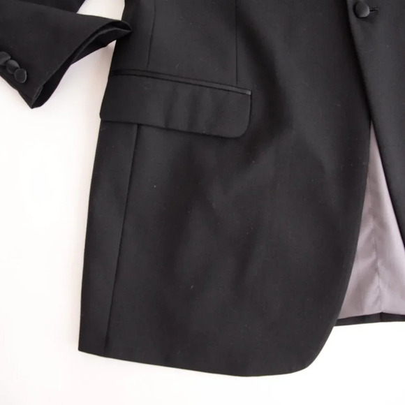Stafford Black 100% Wool Tuxedo Set  Size 42L- 38 Waist - Picture 13 of 16